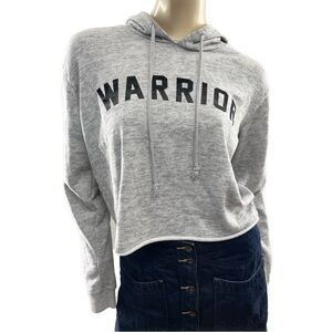Spiritual Gangster- Warrior Light Gray Crop Hoodie- M